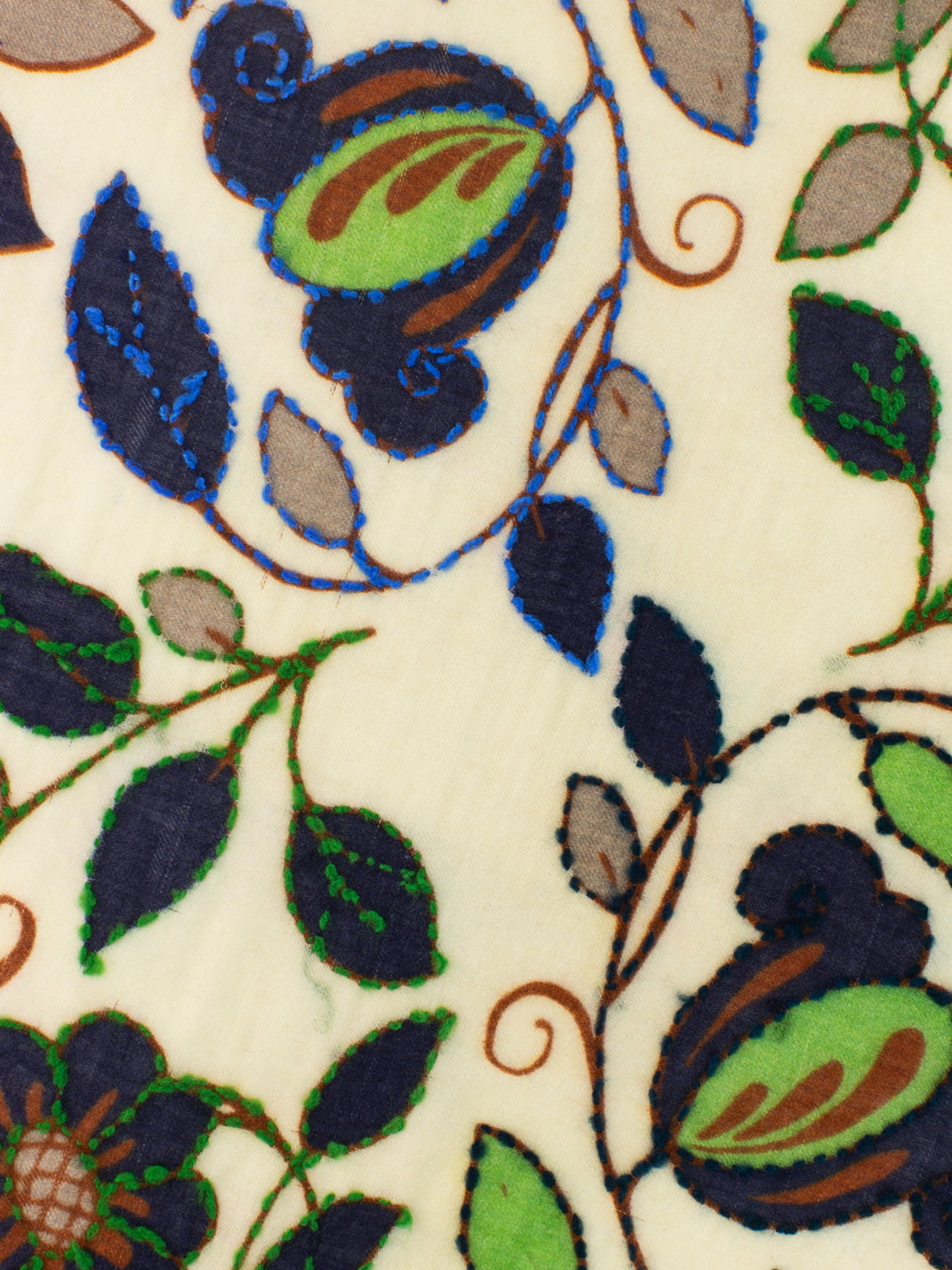 Pashmina Carignan con ricami e stampe marrone / blu