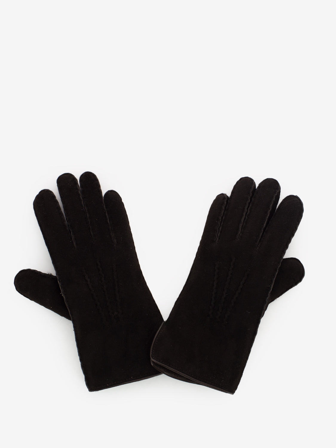 Coffee brown sheepskin gloves