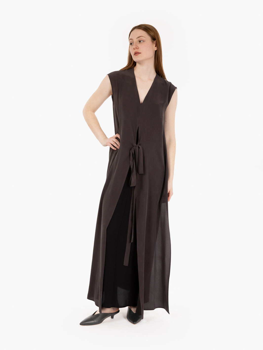 Lead double layer silk dress