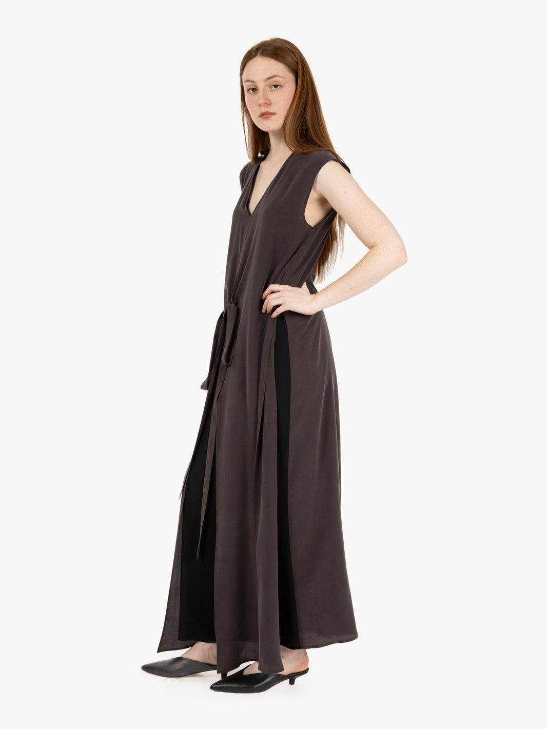 Lead double layer silk dress