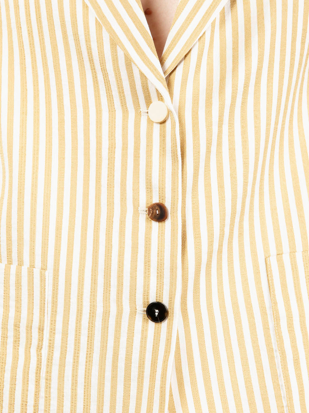 Gold satin effect striped blazer