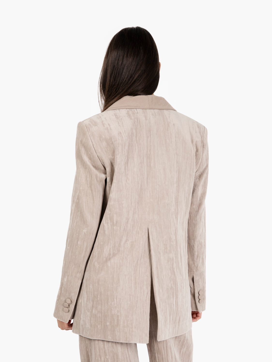 Blazer crinkle velvet smoking petalo