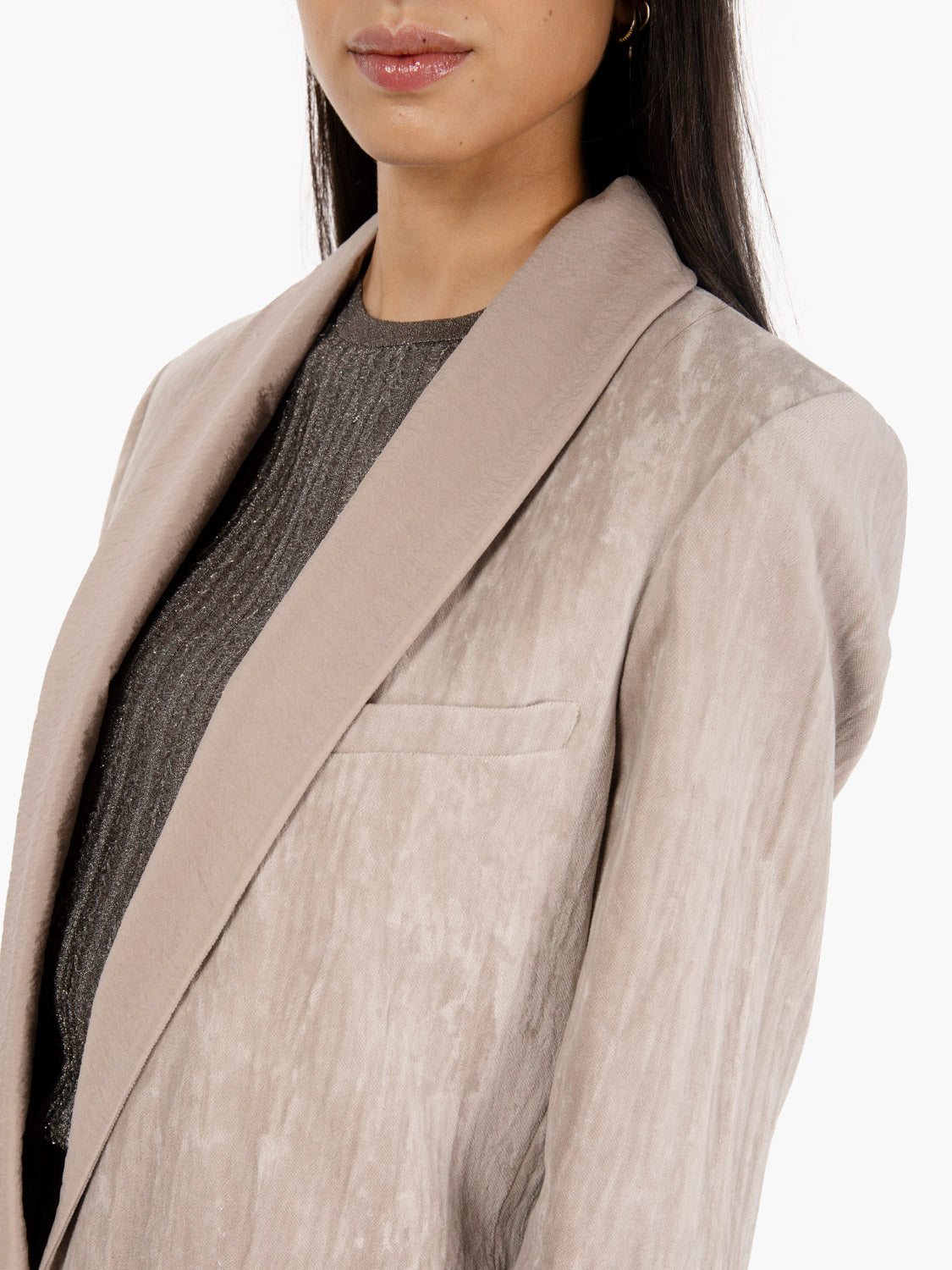 Blazer crinkle velvet smoking petalo