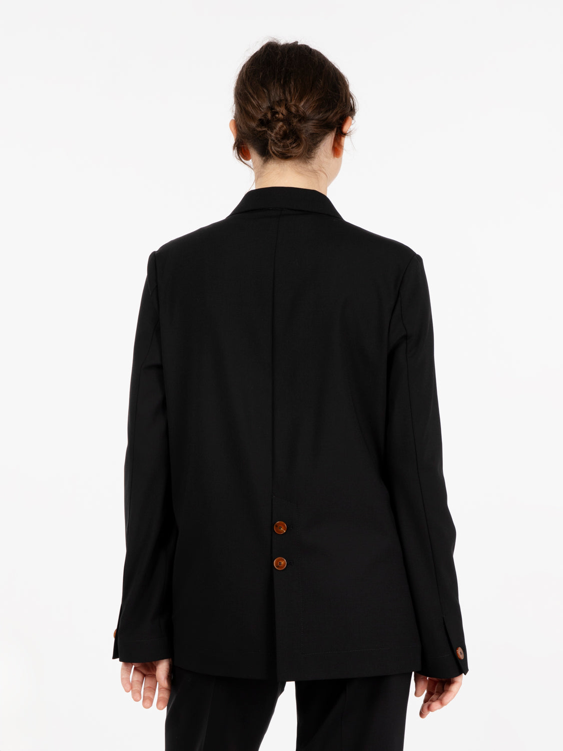 Blazer doppiopetto in tela di lana nero