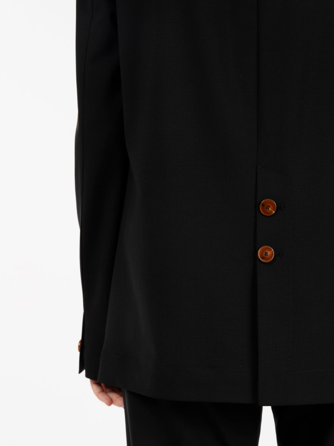 Blazer doppiopetto in tela di lana nero