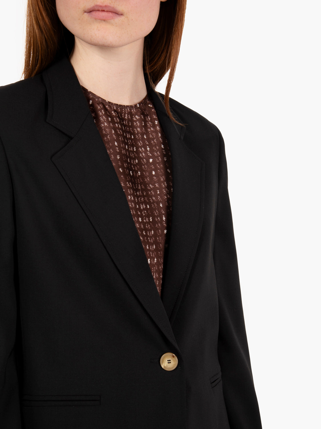 Blazer in lana monopetto nero