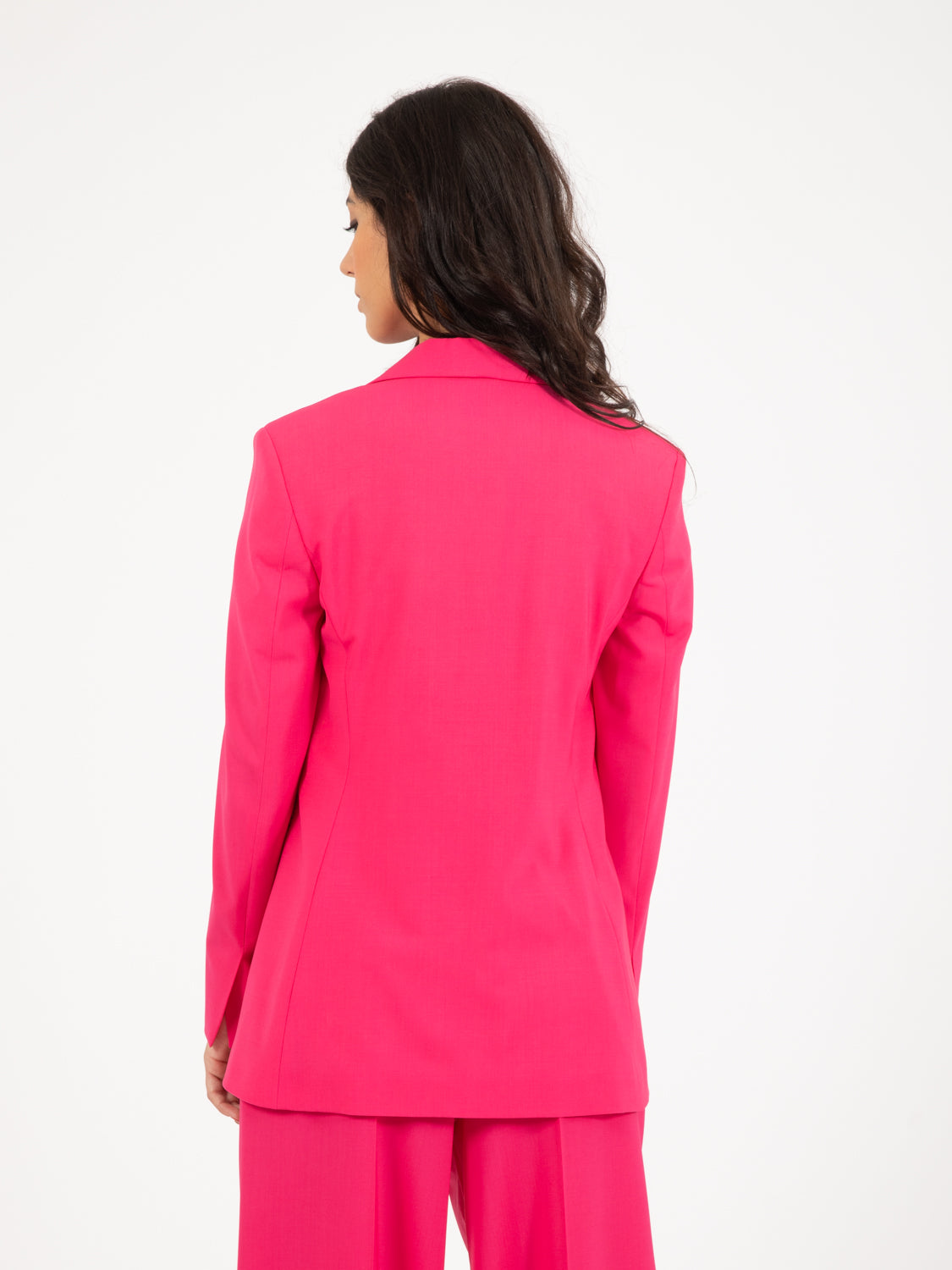 Blazer monopetto in lana pink
