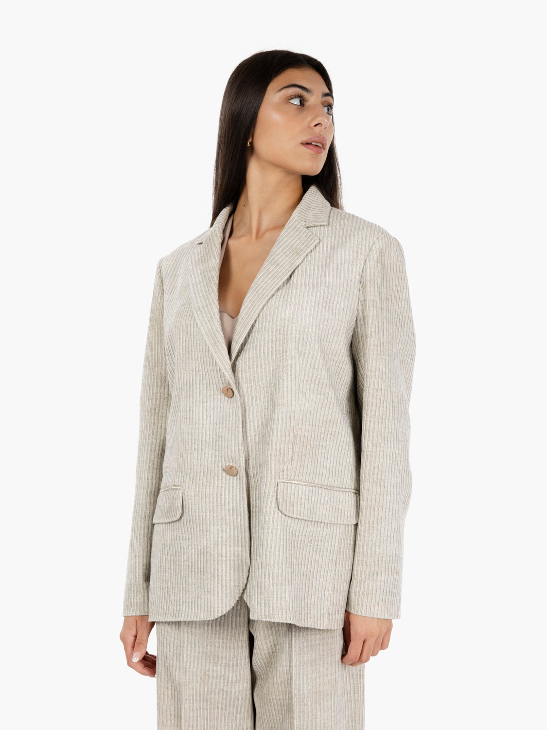 Blazer velvet stripes perla