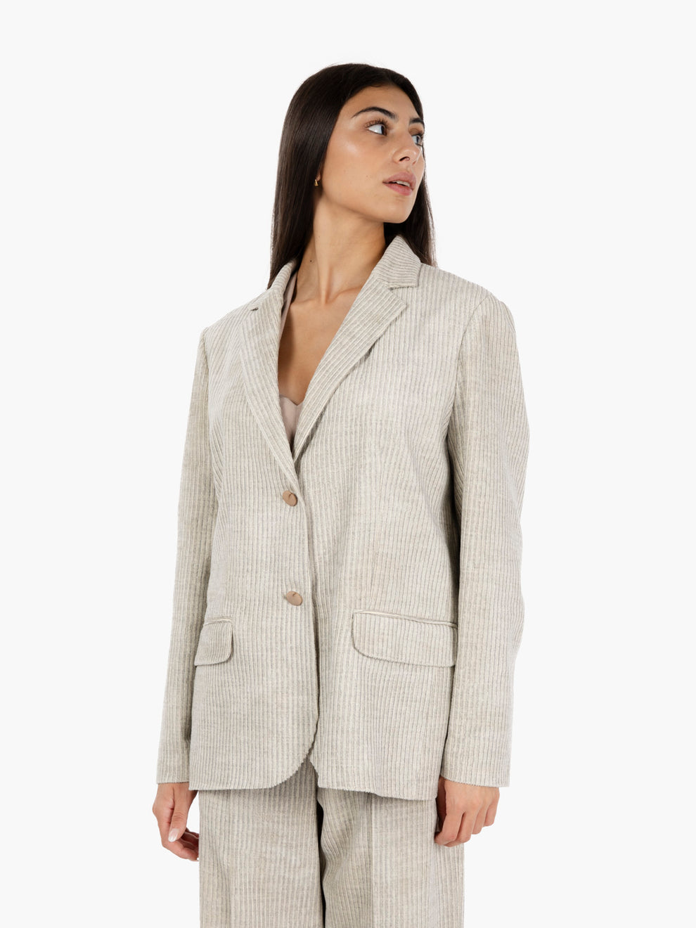 Blazer velvet stripes perla