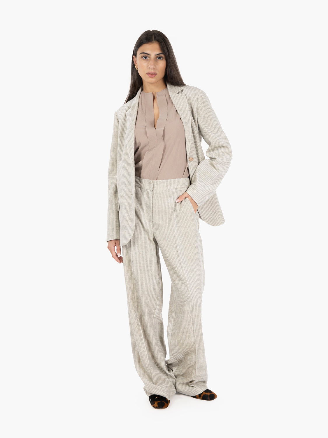 Blazer velvet stripes perla