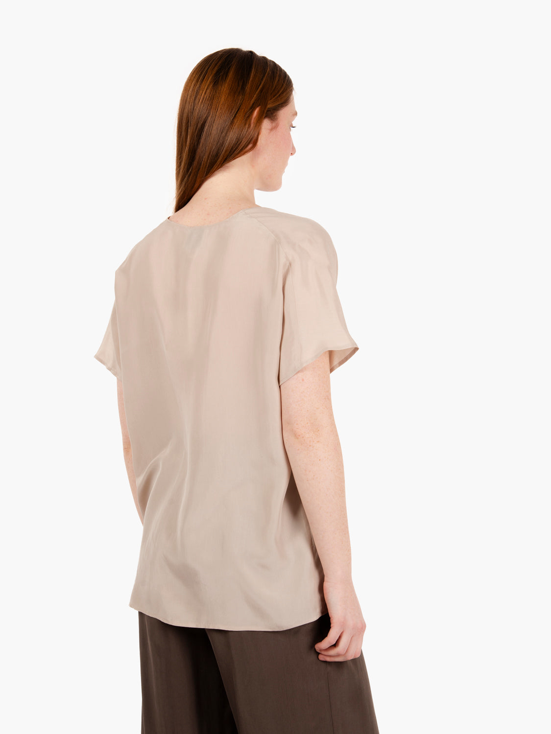 Blusa Habutay enzimata beige