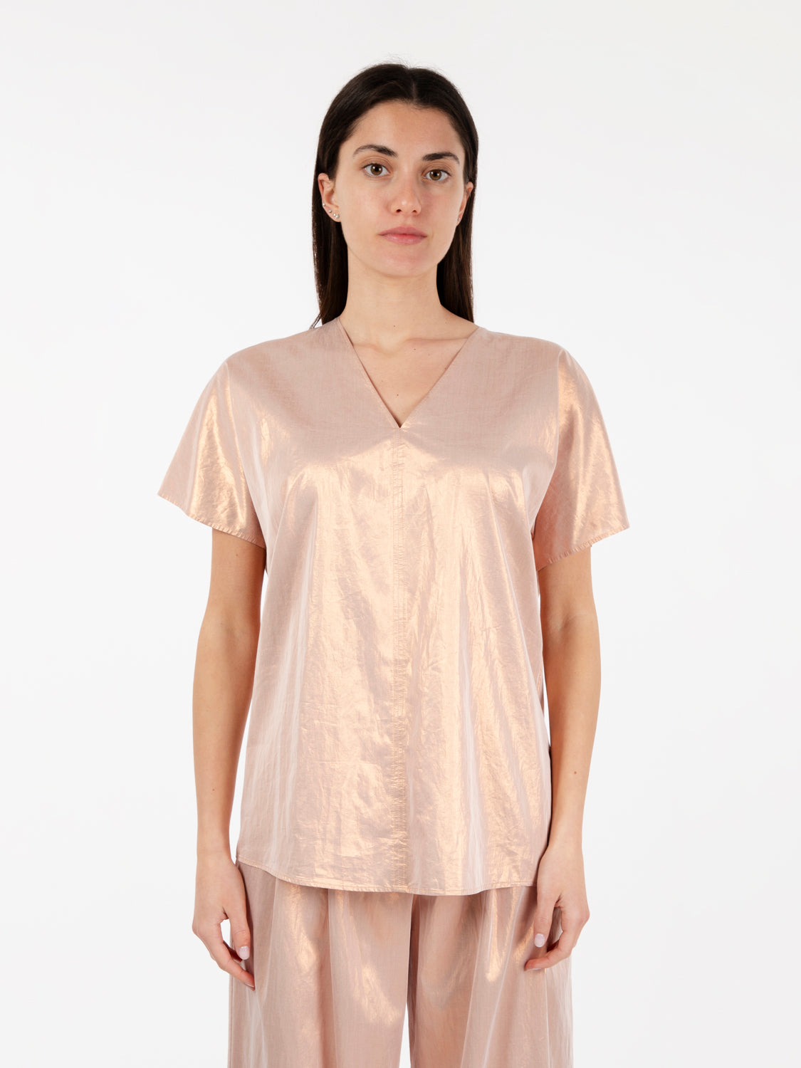 Blusa shining popeline rame