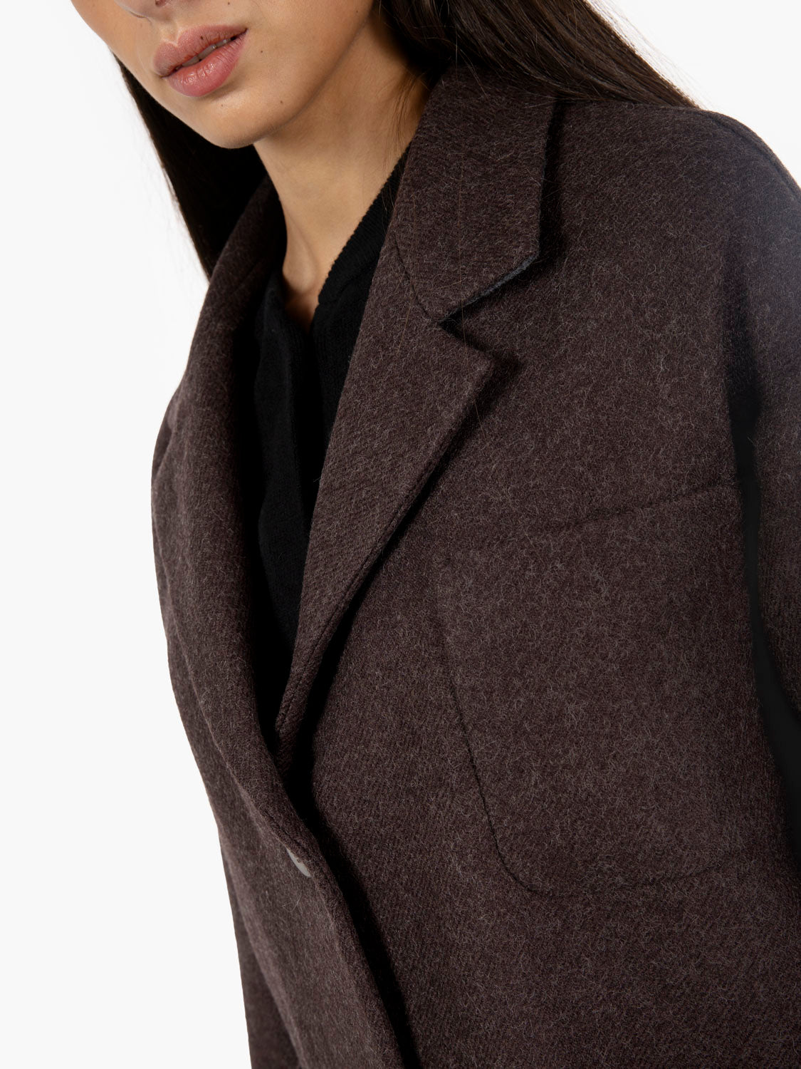 Caban coat double choco