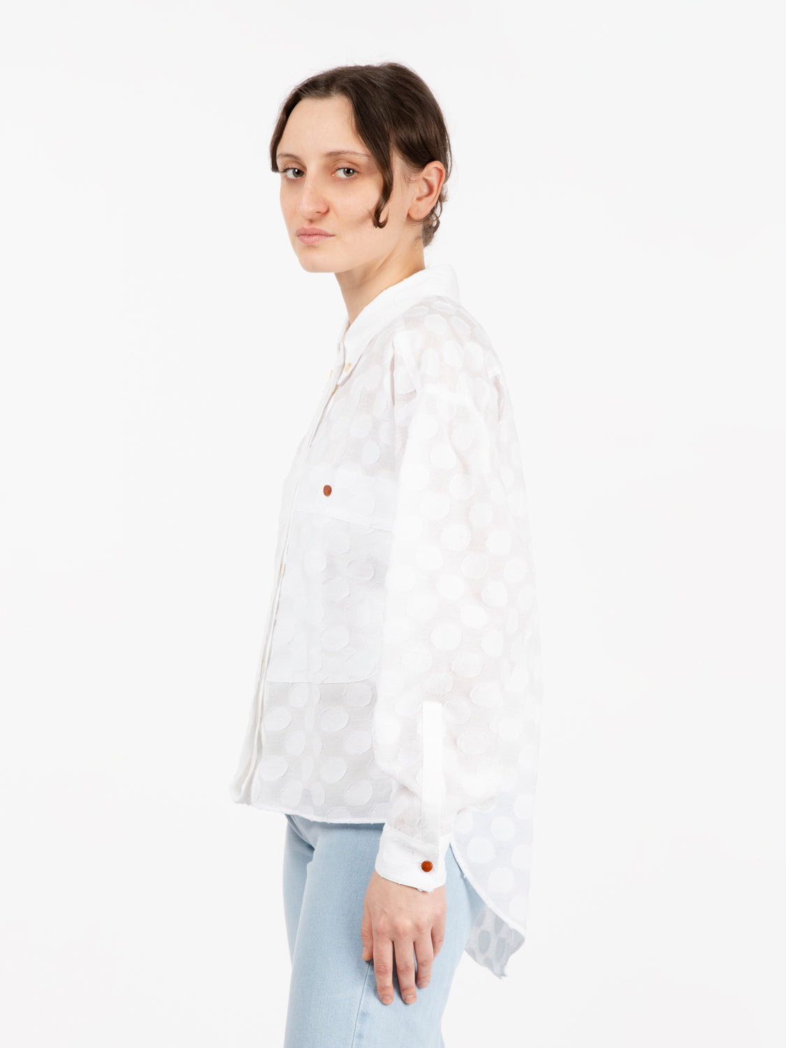 Camicia pois fil coupé bianco