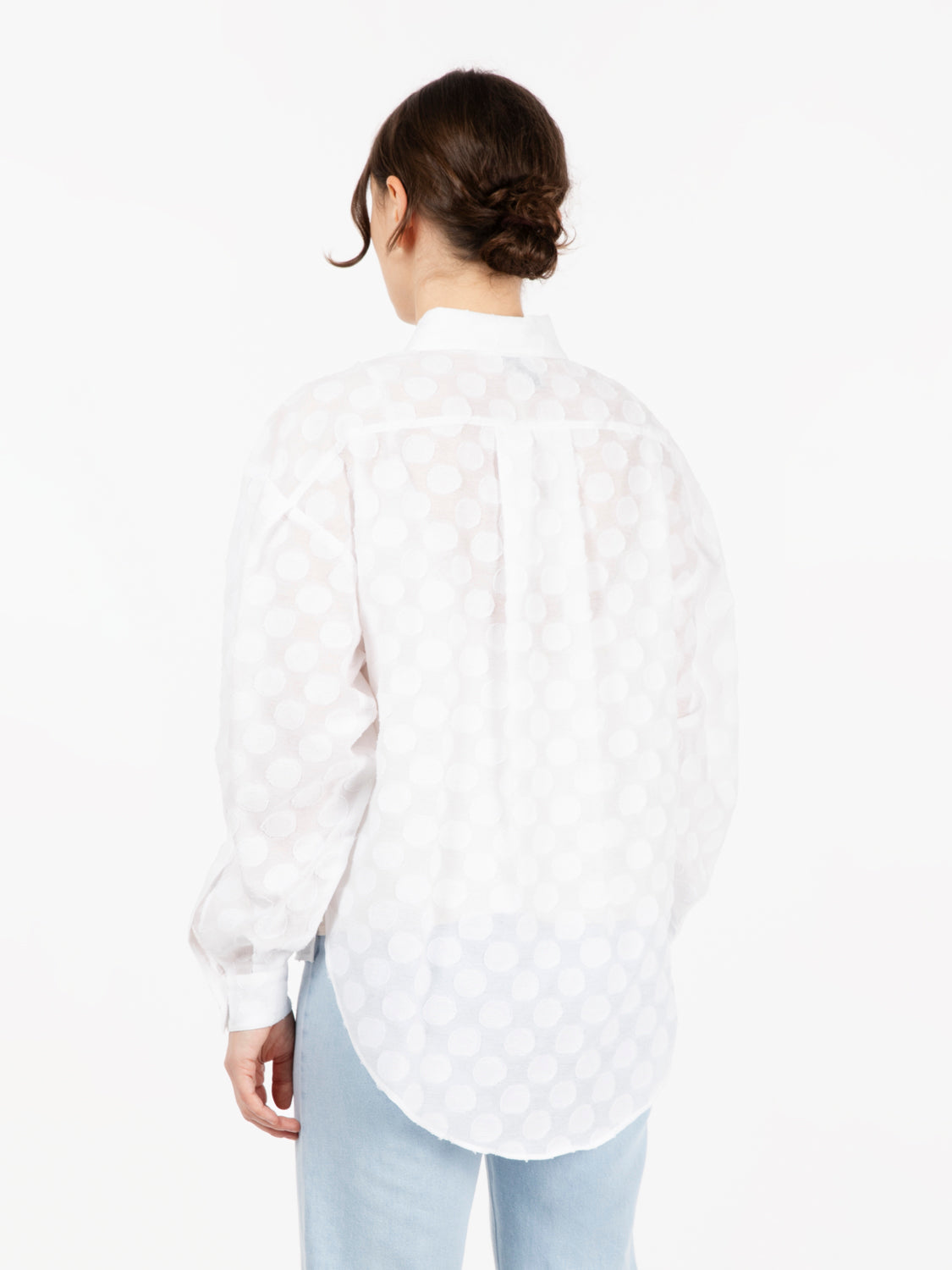 Camicia pois fil coupé bianco