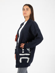 ALYSI - Cardigan native tricot inchiostro