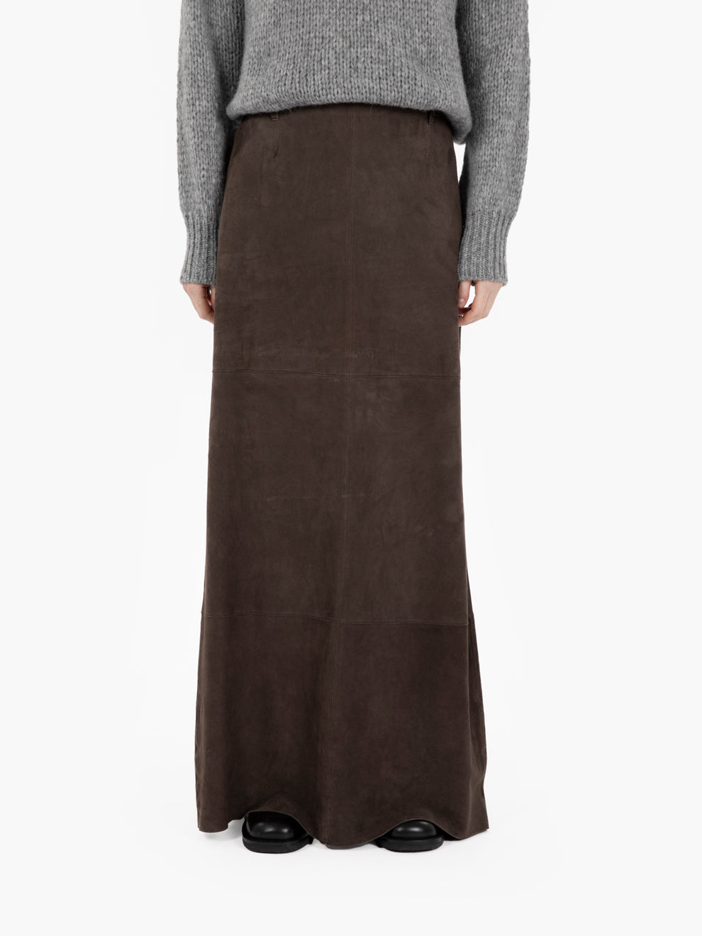 Gonna lunga suede choco