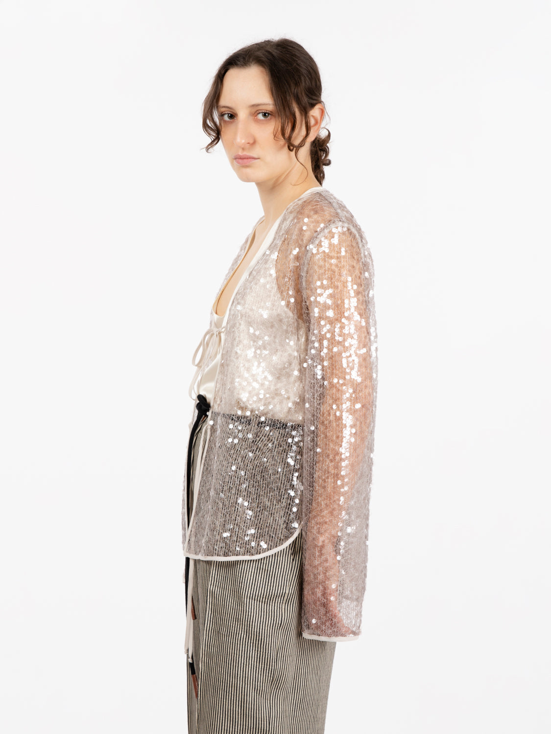 Kimono lace sequins smoke