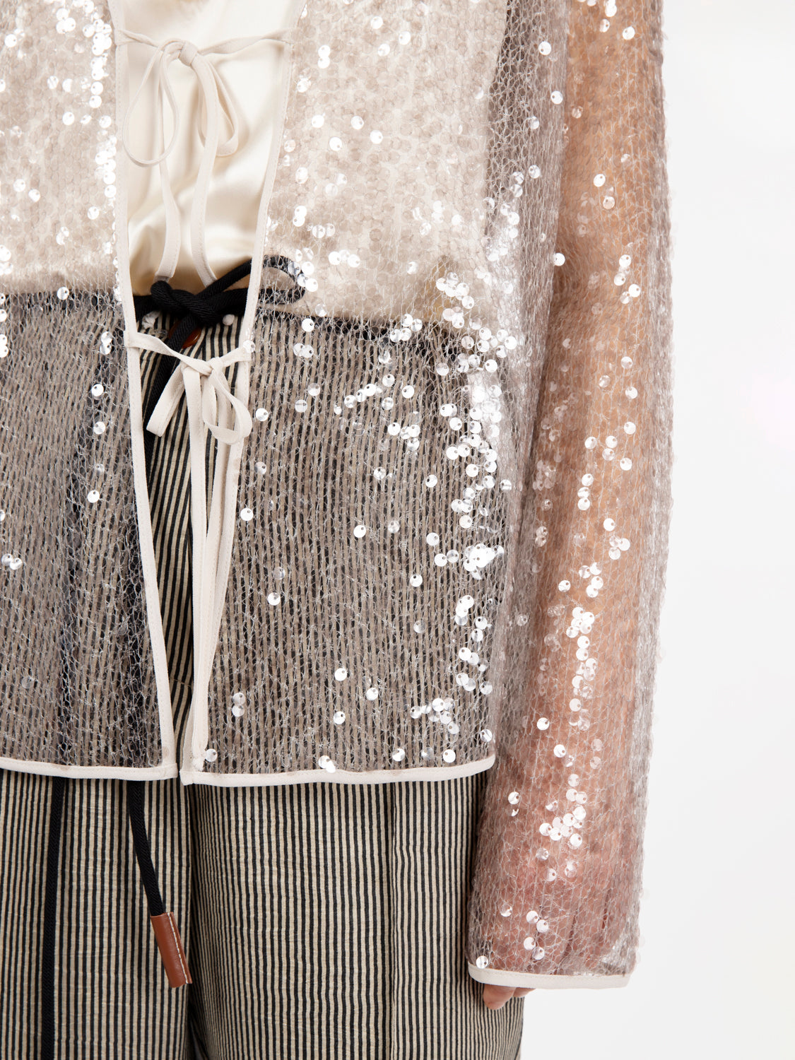 Kimono lace sequins smoke