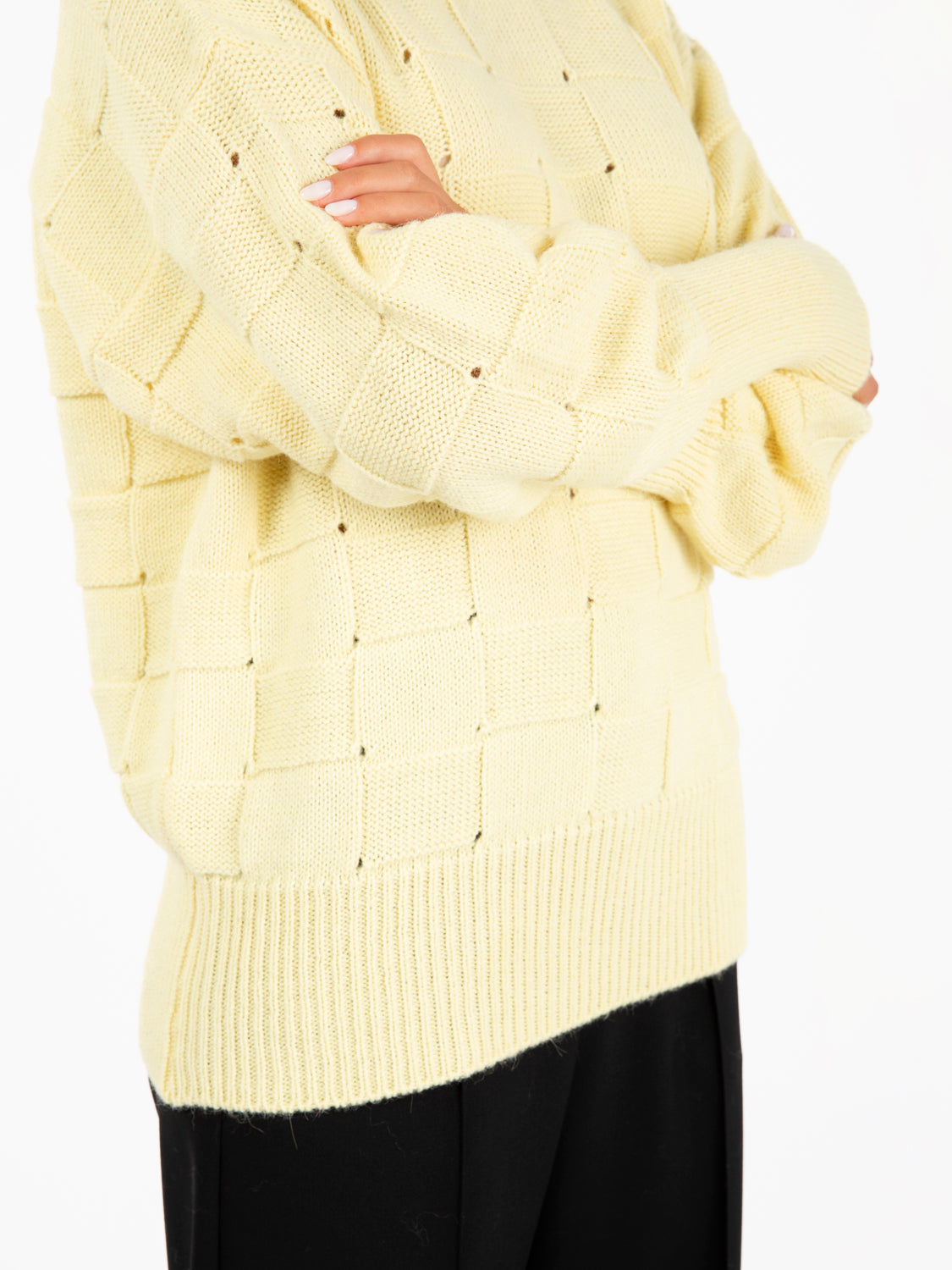 Maglia Funny tricot collo alto crema