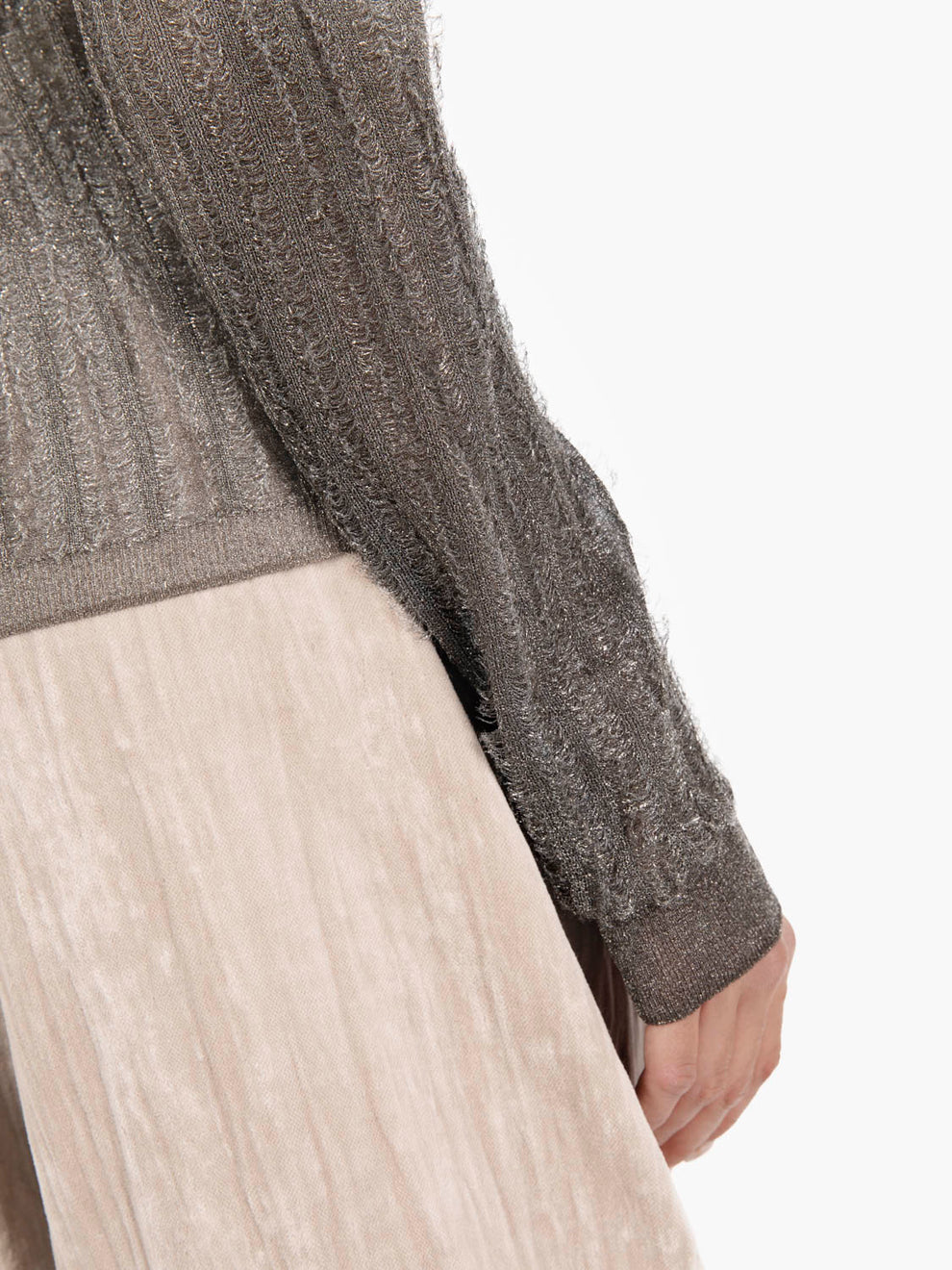 Gunmetal Lurex Sheer Sweater