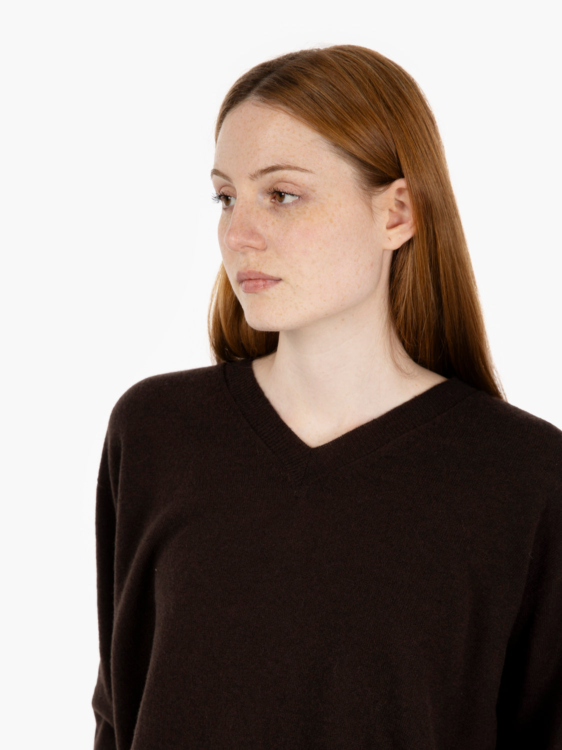 CHOCO V-NECK CASHMERE SWEATER 265464_CHOCO