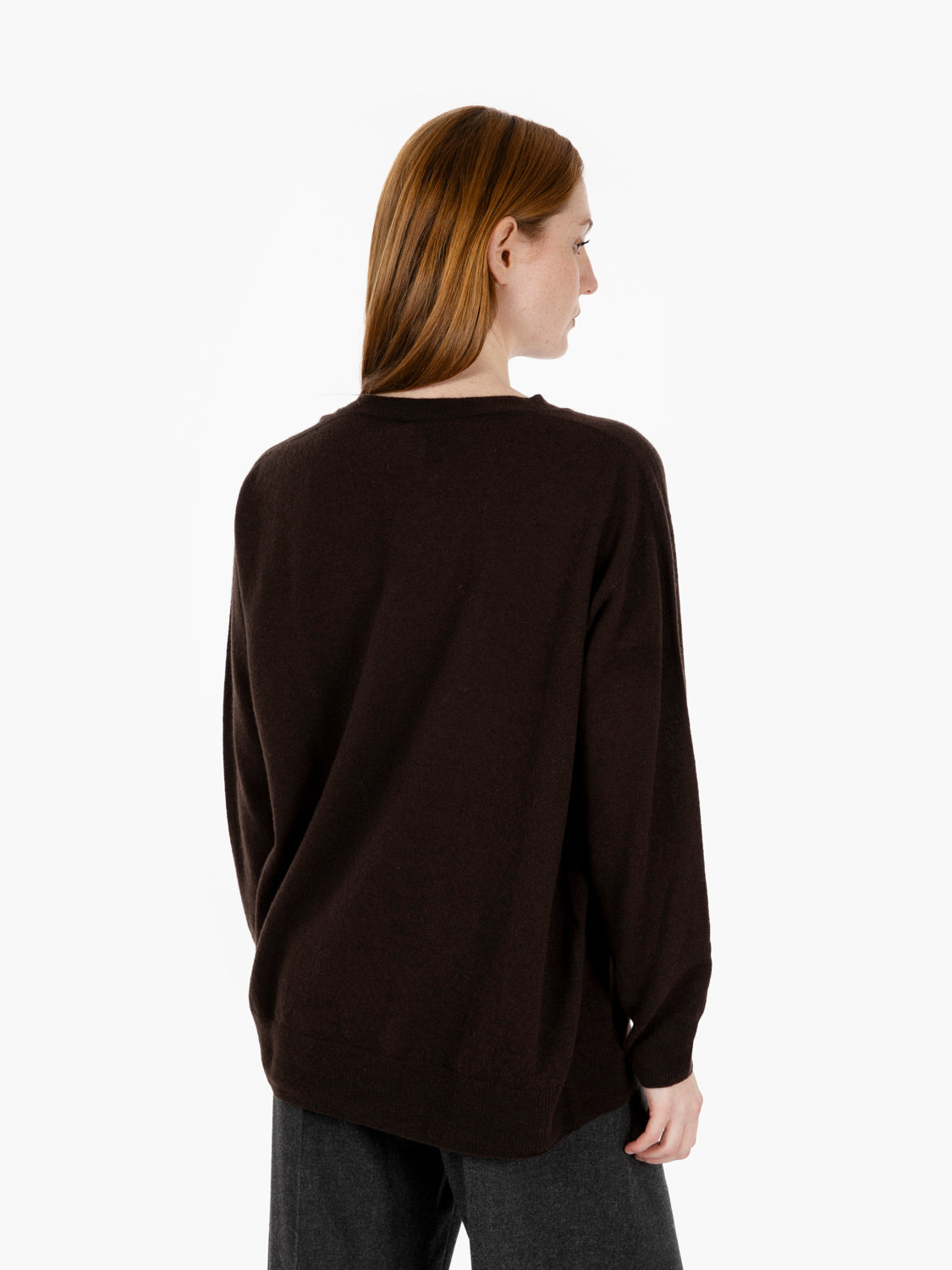 CHOCO V-NECK CASHMERE SWEATER 265464_CHOCO