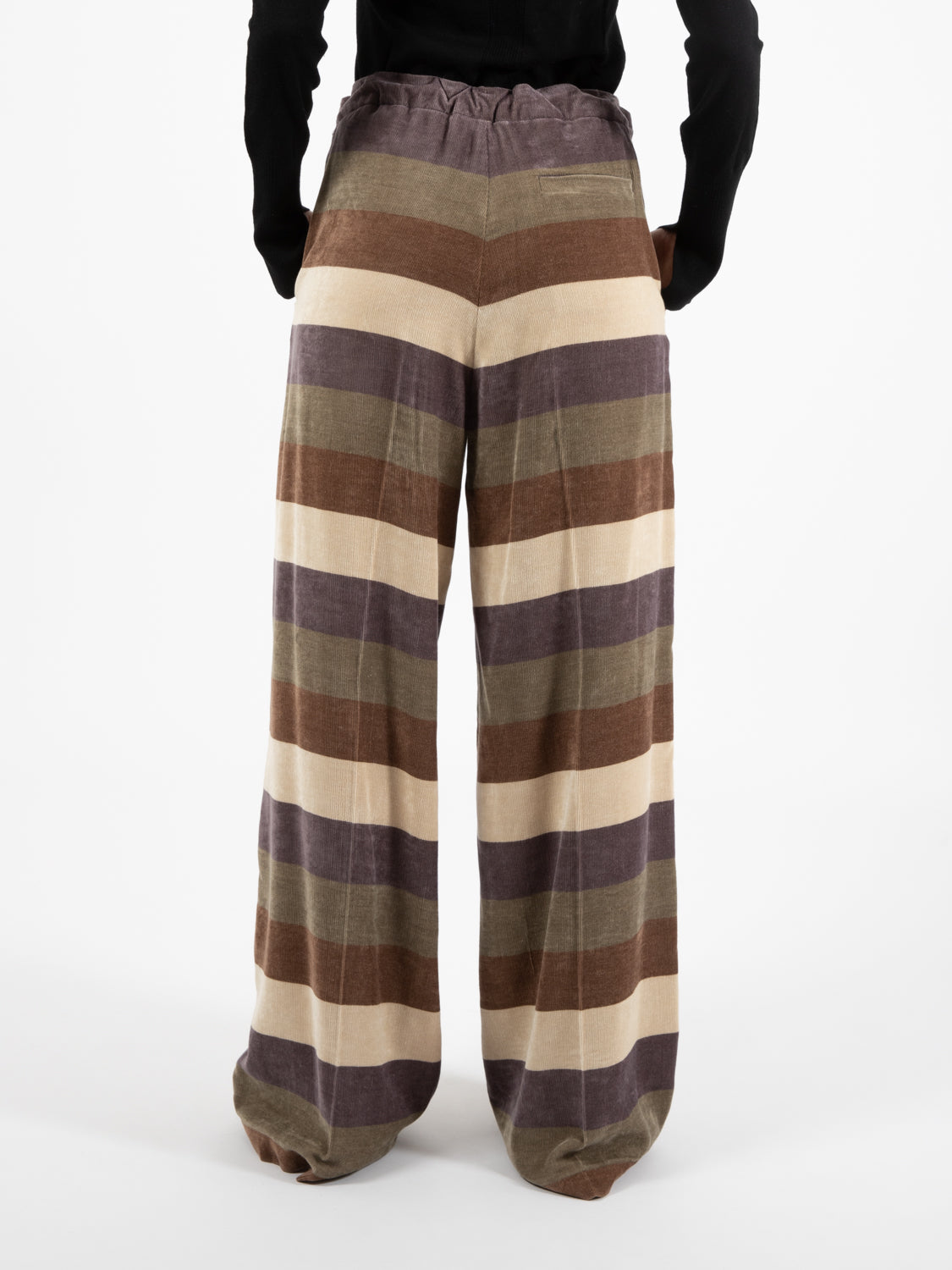 Pantalone in velluto a righe multicolor