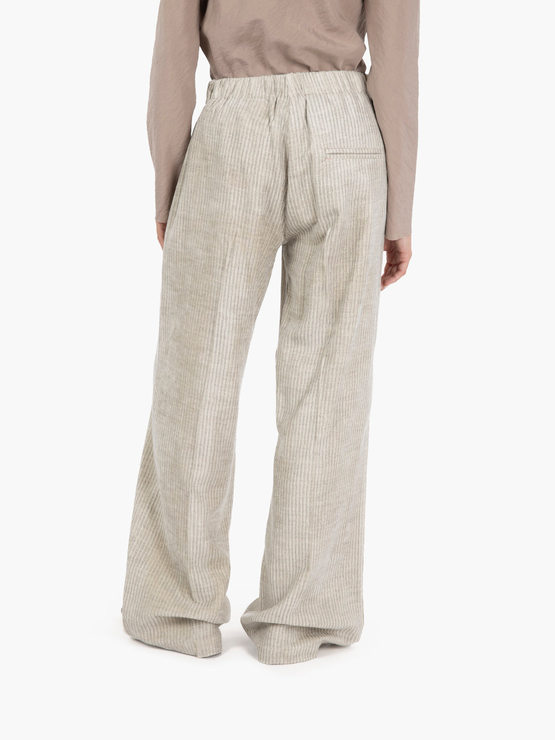 Pantaloni ampi velvet perla
