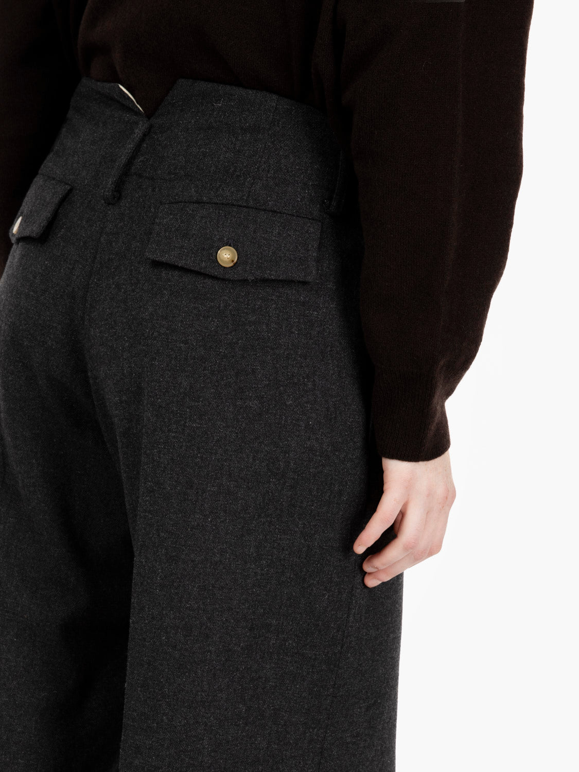 ANTHRACITE BRUSHED FLANNEL TROUSERS 165169_AN