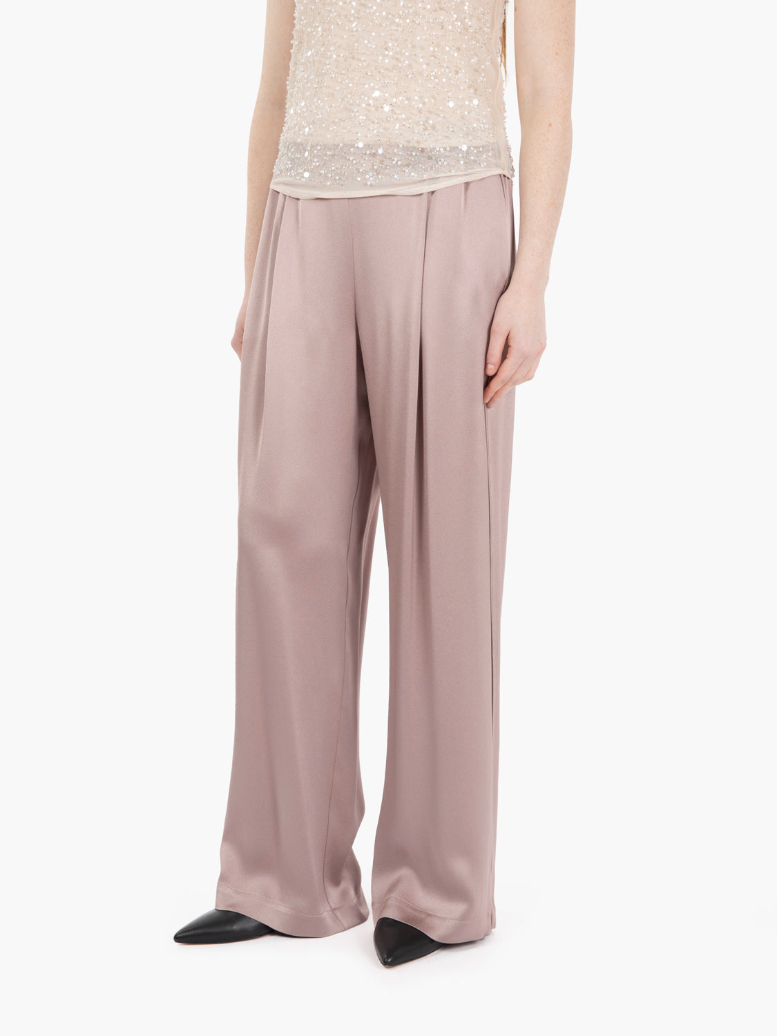 Pantaloni Liquid satin cipria