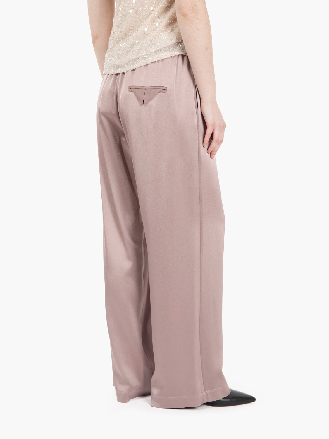Pantaloni Liquid satin cipria
