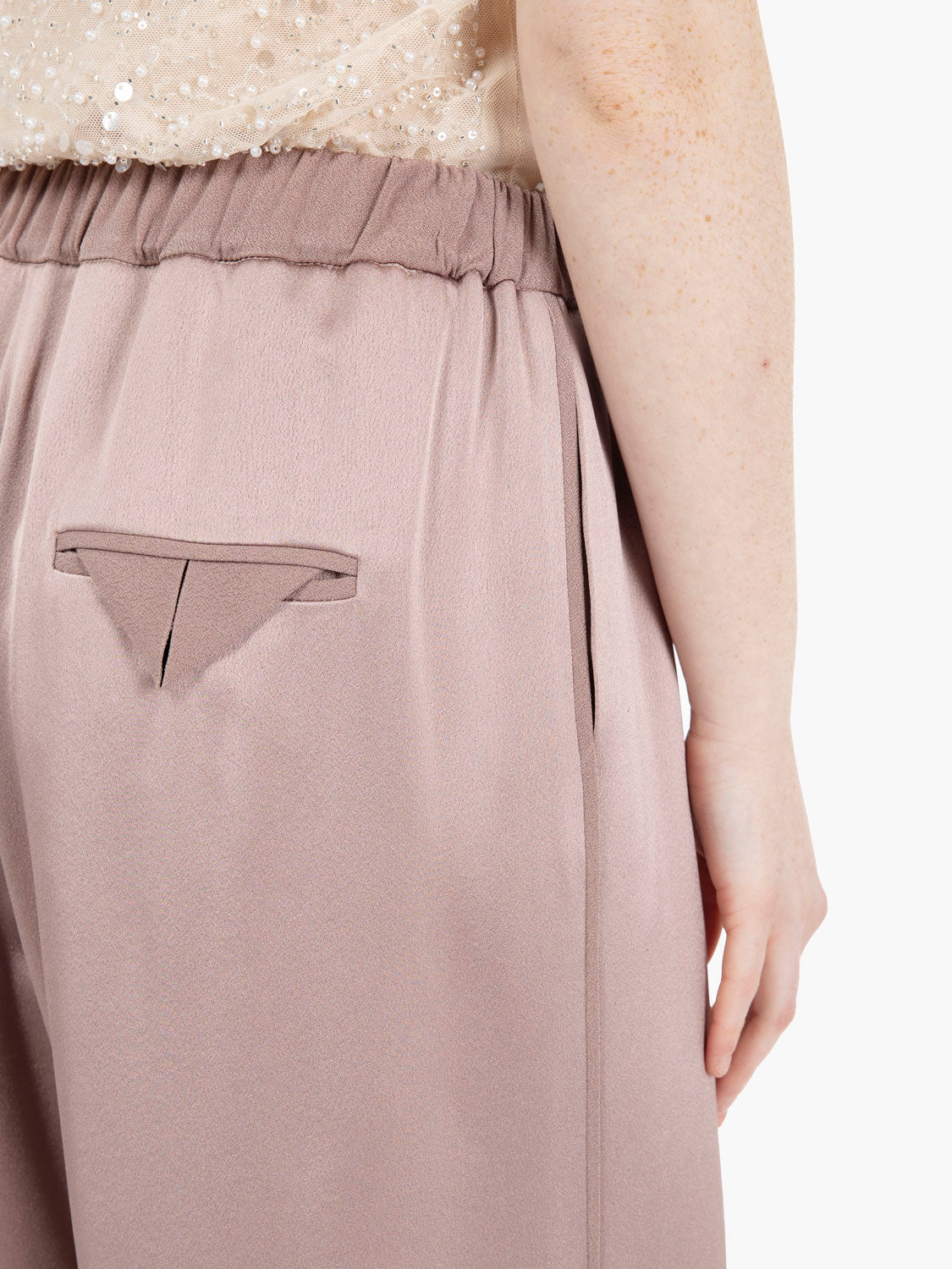 Pantaloni Liquid satin cipria