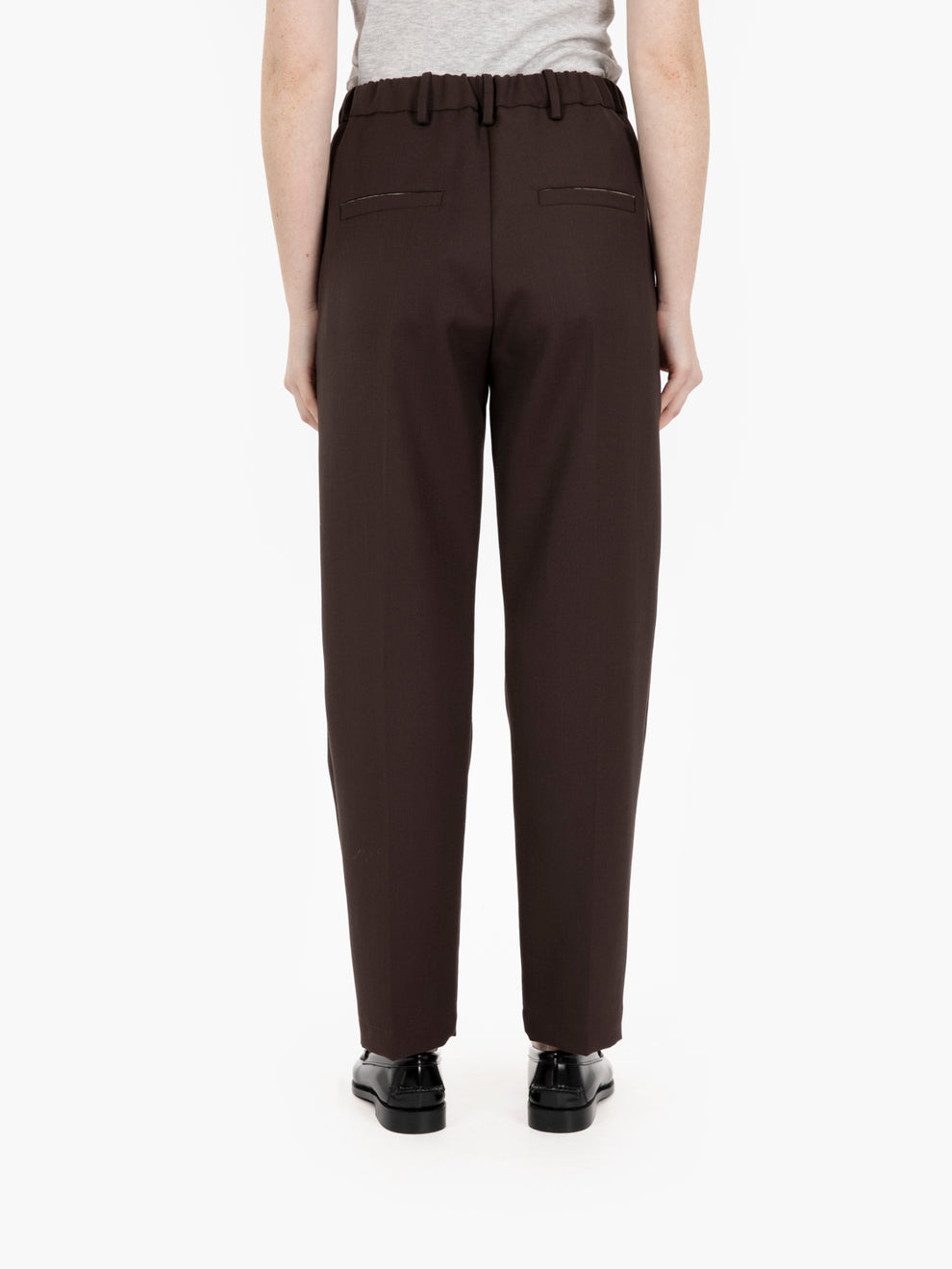 POLY WOOL TROUSERS CHOCO CIGARETTE 165180_CHOCO