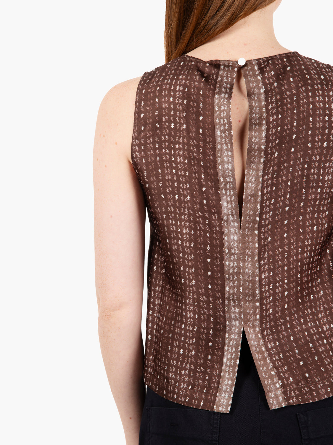 Top smanicato fantasia coralli chocolat
