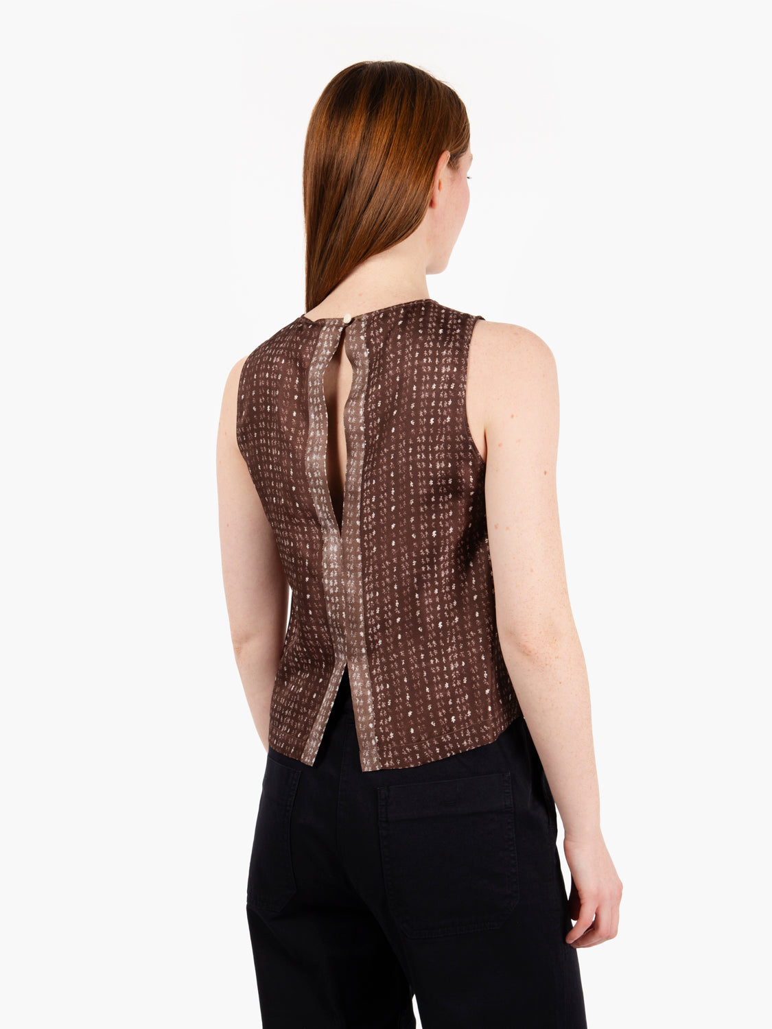 Top smanicato fantasia coralli chocolat