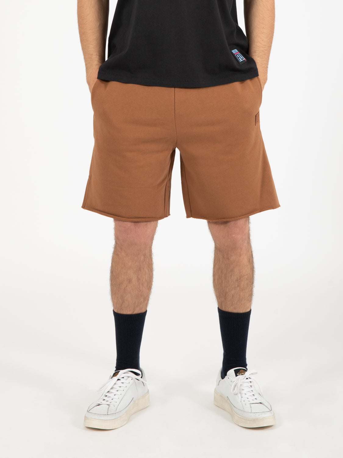 Tobacco cotton Bermuda shorts