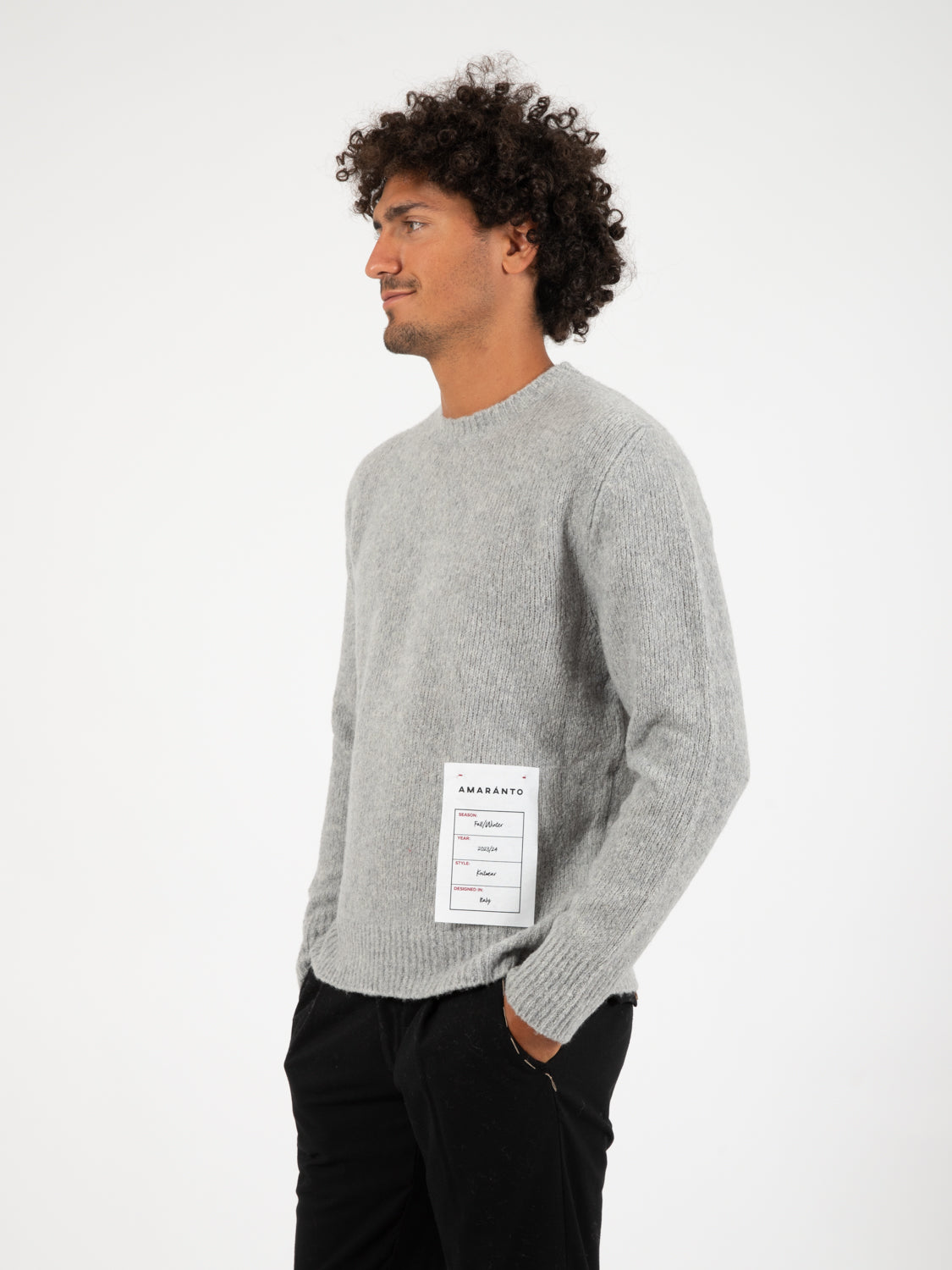 Maglione bouclè pietra