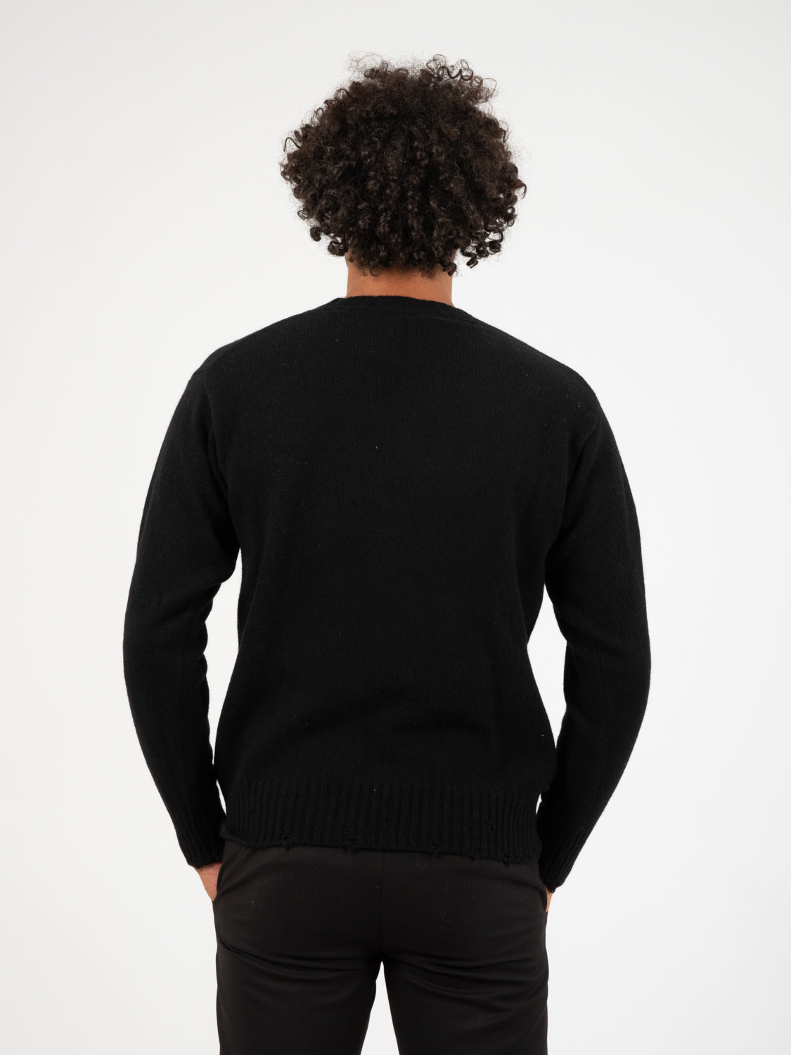 Black destroyed sweater