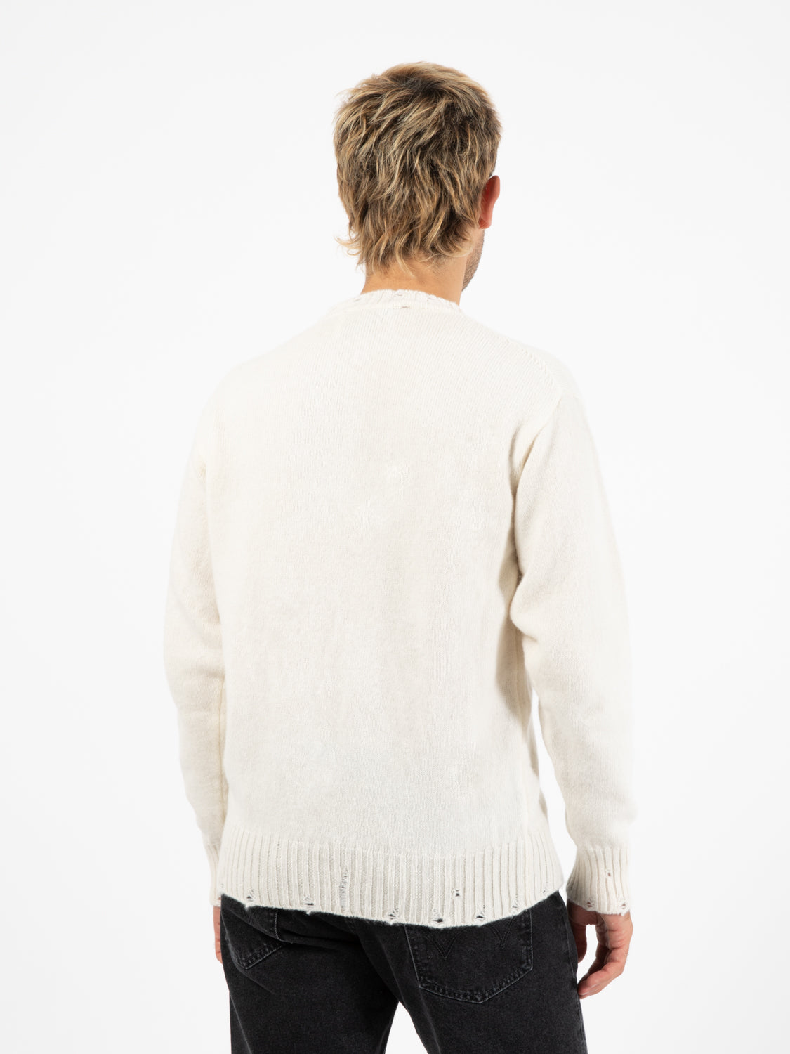 Maglione destroyed panna