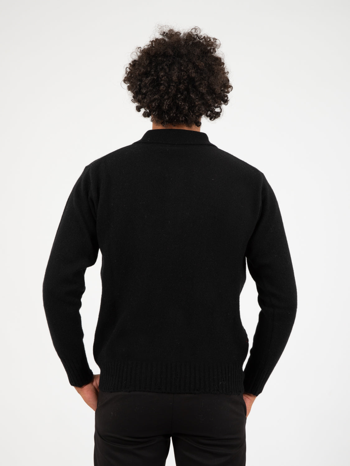 Maglione polo nero