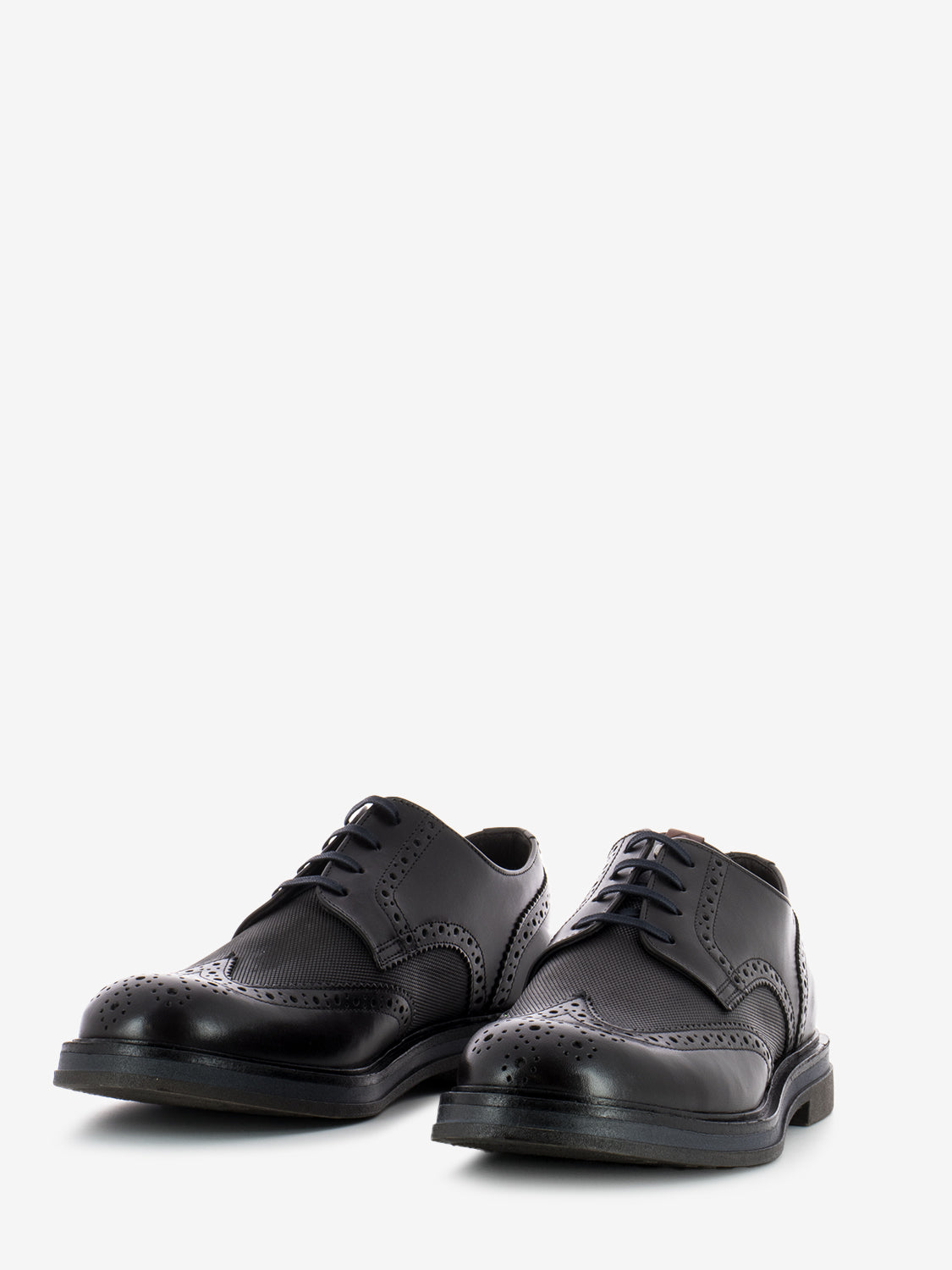 Scarpa derby full-brogue testa di moro