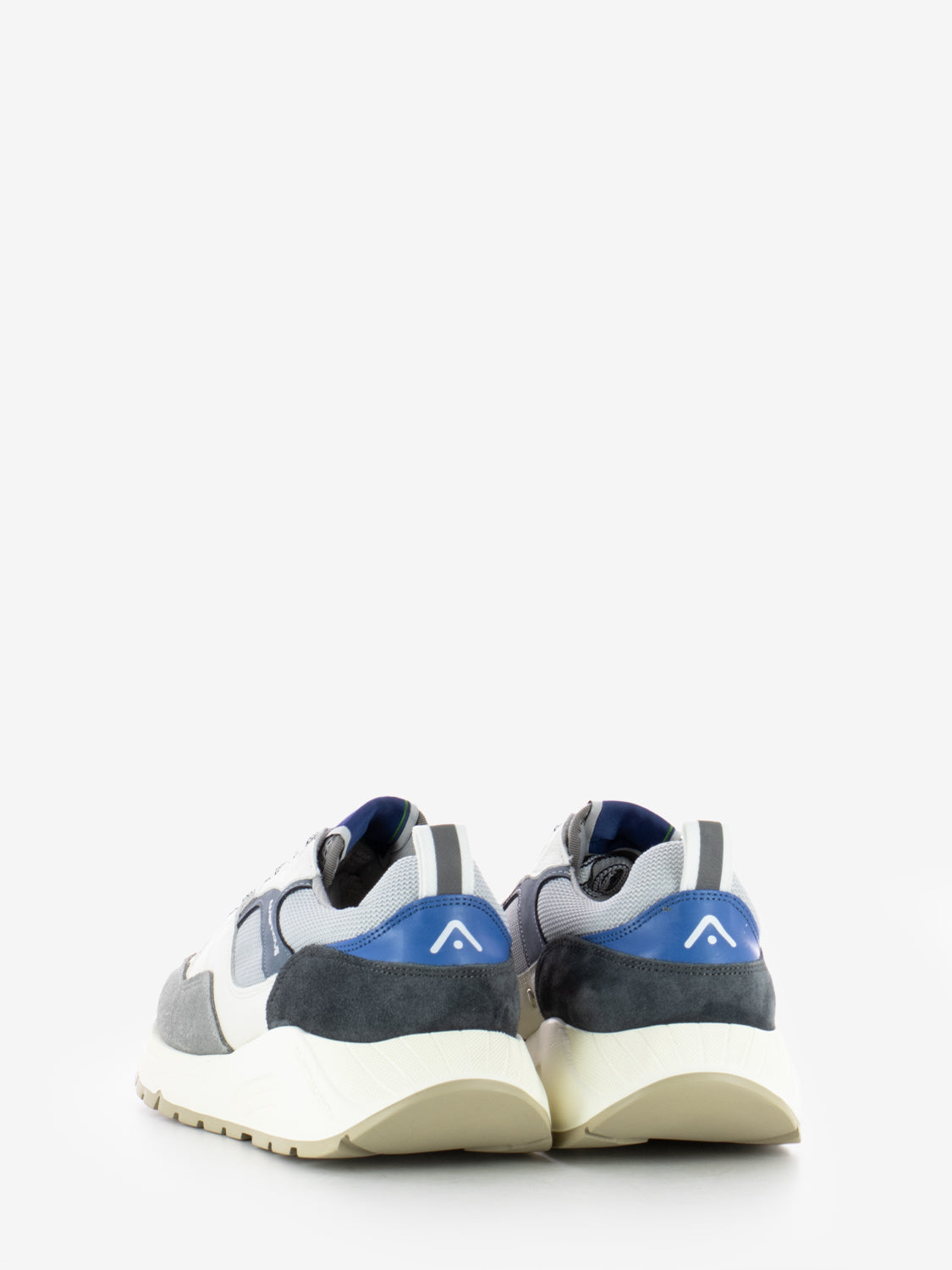 Sneakers in pelle e suede grey / blue