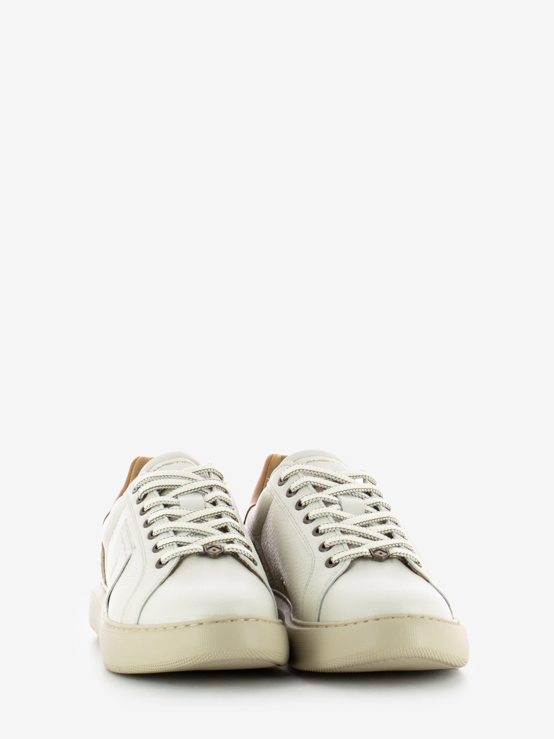 Sneakers in pelle martellata beige