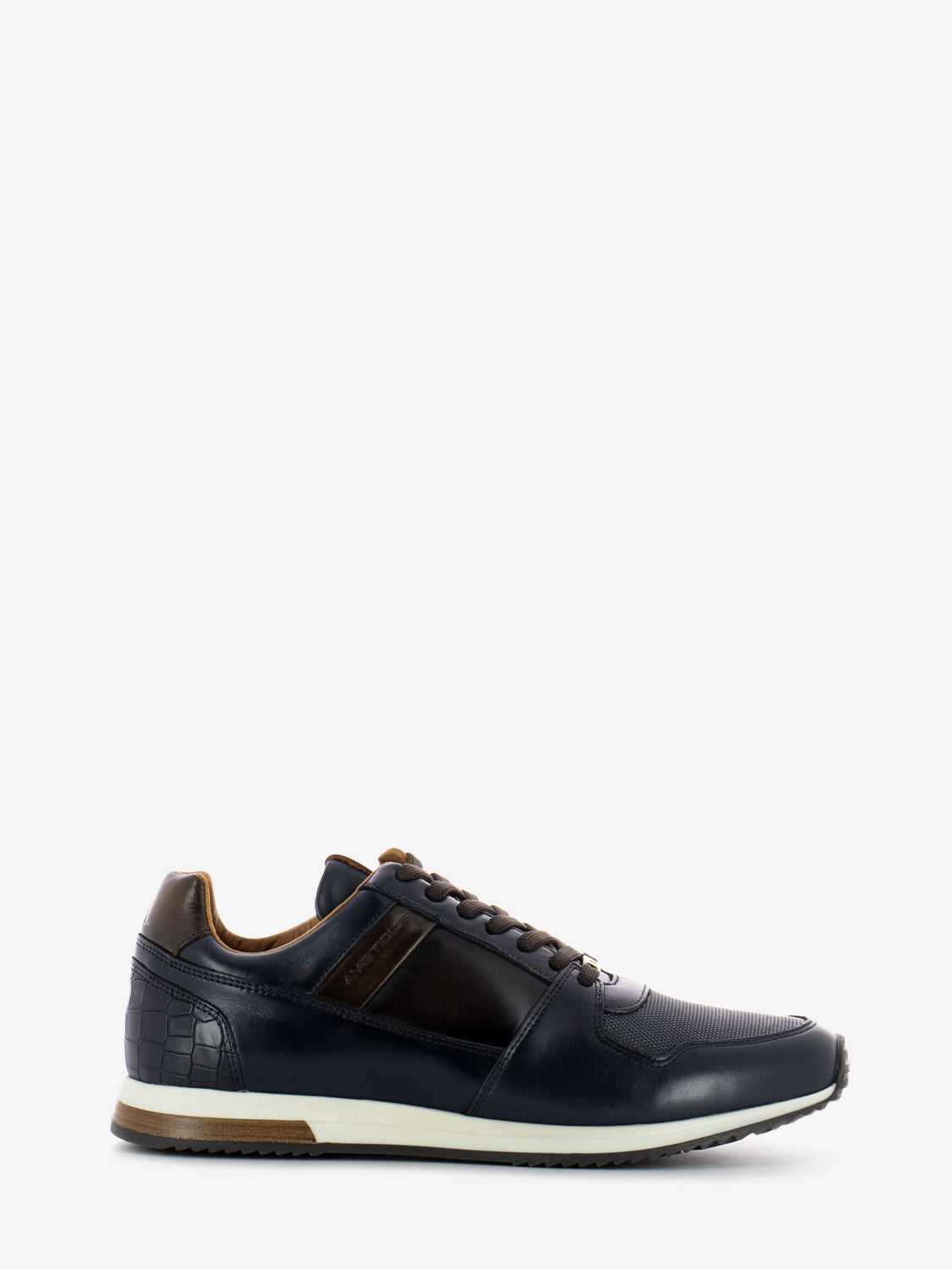 Navy Leather Sneakers