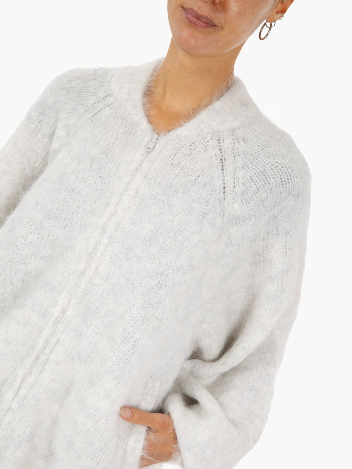 Cardigan con zip polaire chine