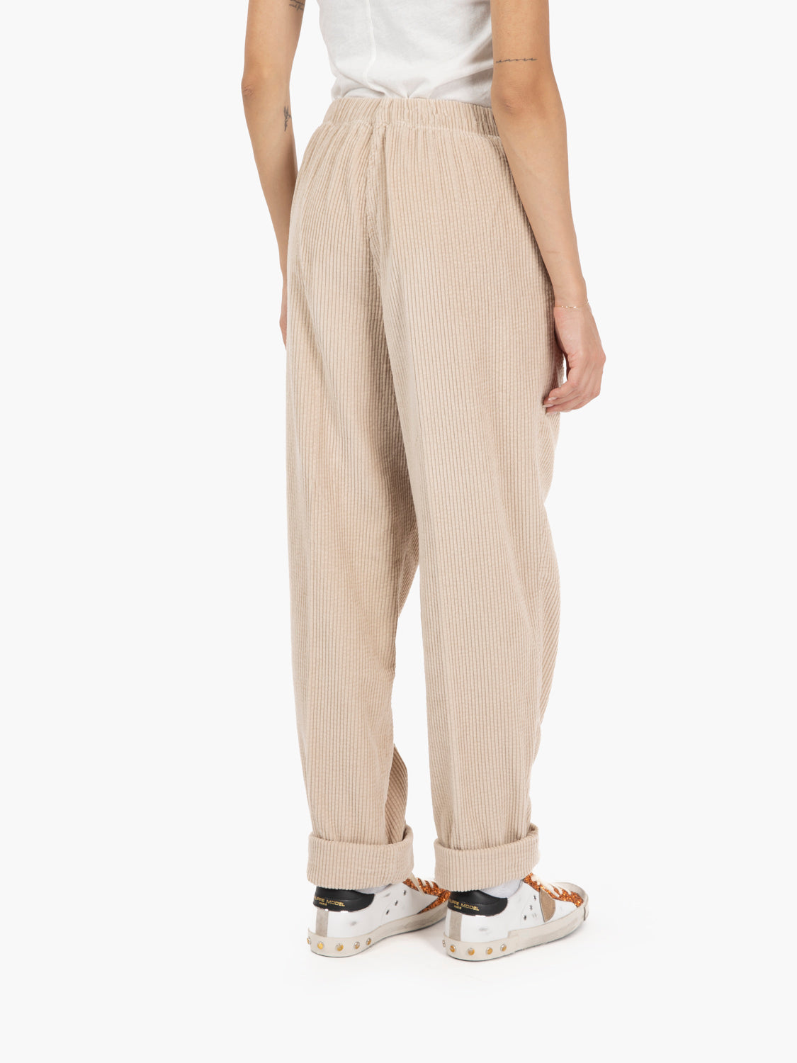 Pantaloni Padow in velluto a coste mastice