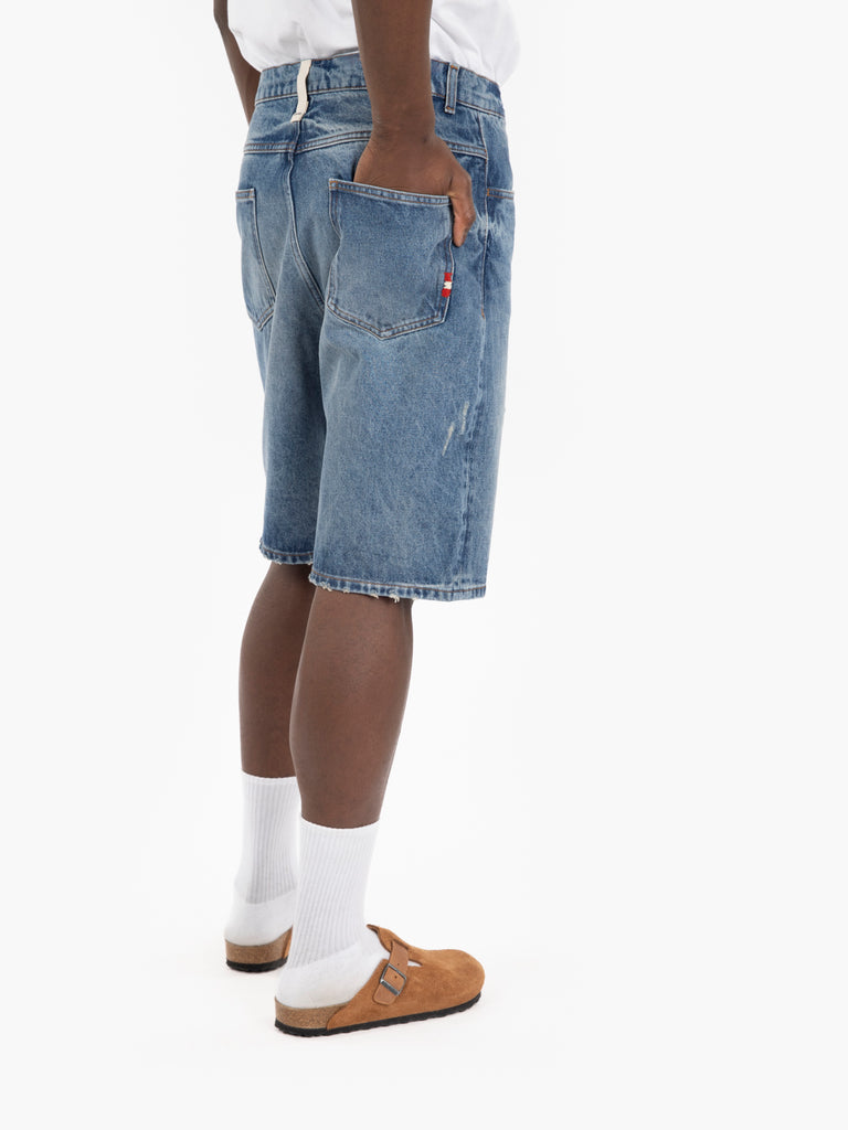 AMISH - Bermuda in denim Tommy Labrea blu