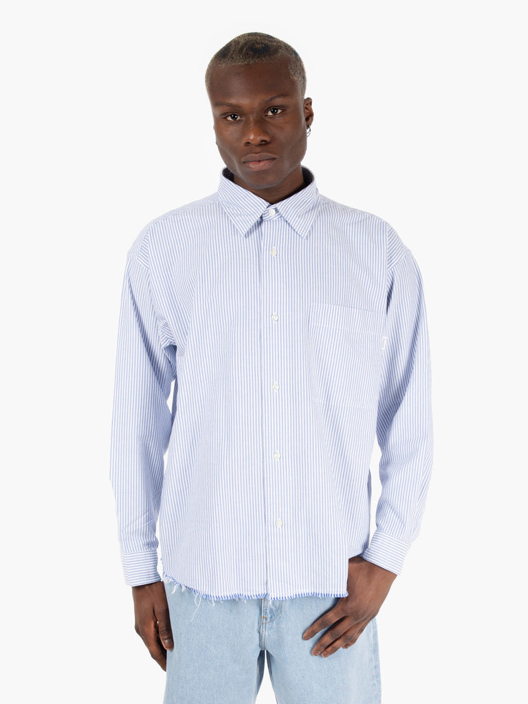 AMISH - Camicia oxford stripes white / blue