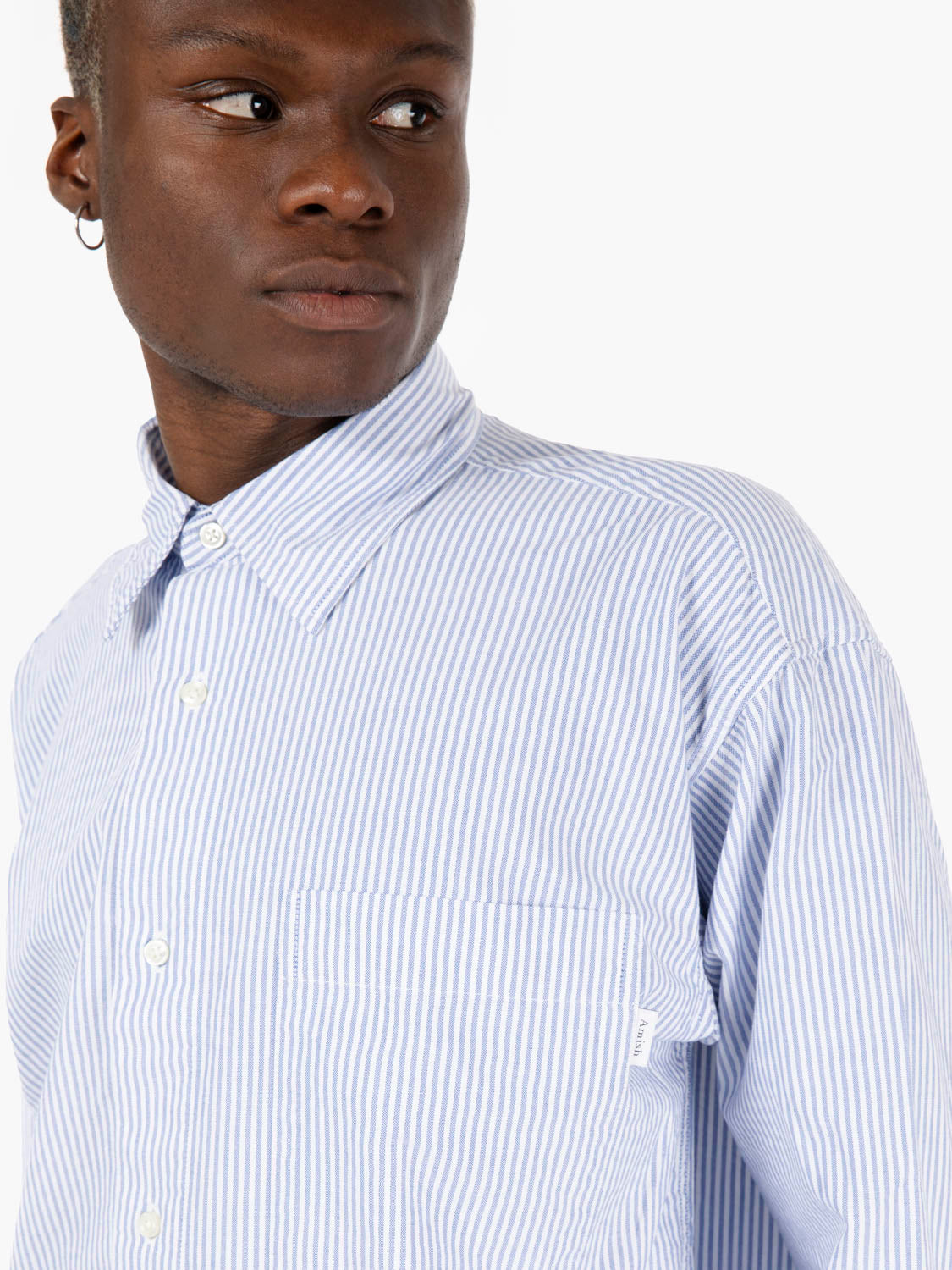 Camicia oxford stripes white / blue